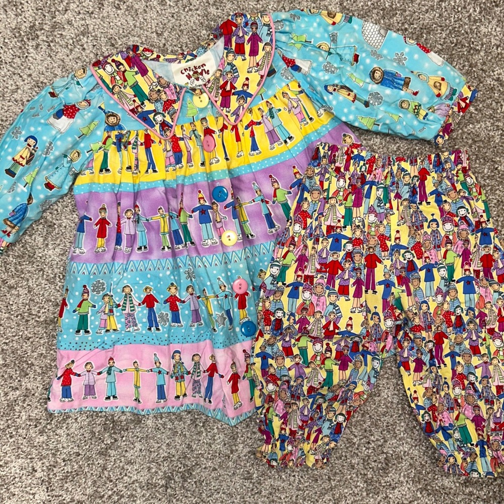 Vintage Chicken Noodle‎ Baby/Toddler Girls Outfit Size 18M Top Bloomers USA Made